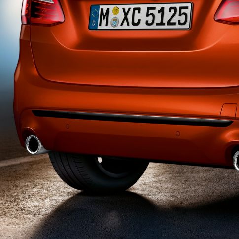 Rear section BMW 2 Series Active Tourer Rear section BMW 2 Series Active Tourer 220i F45 Facelift 2018 Sunset Orange metallic close-up rear