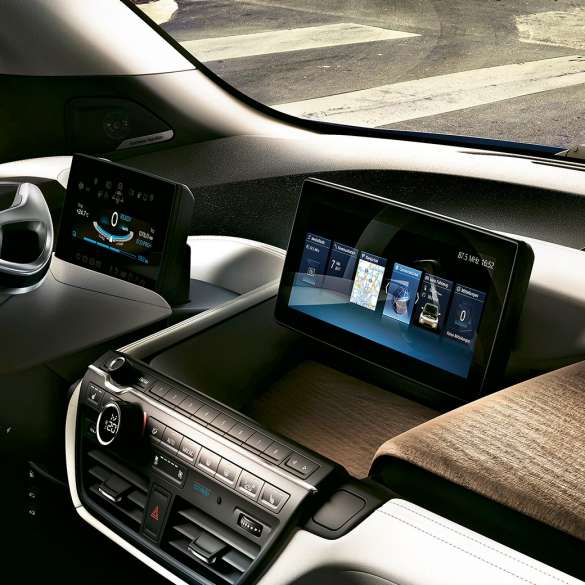 Unutrašnjost BMW i3 2018 Unutrašnjost BMW i3 I01 2018 s kontrolnim zaslonom