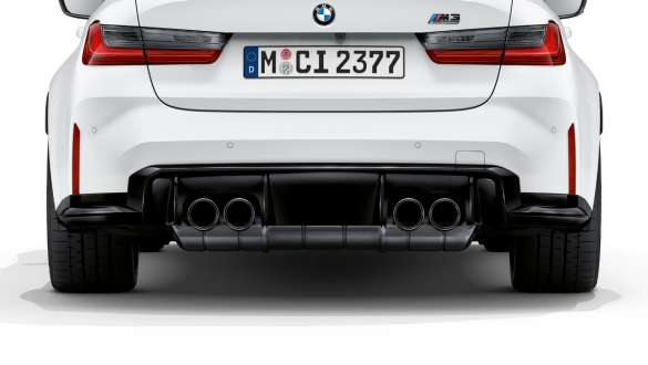 M Sport ispušni sustav BMW M3 Competition Limuzina G80 2020 BMW M3 Competition Limuzina G80 2020 M Sport ispušni sustav stražnji prikaz