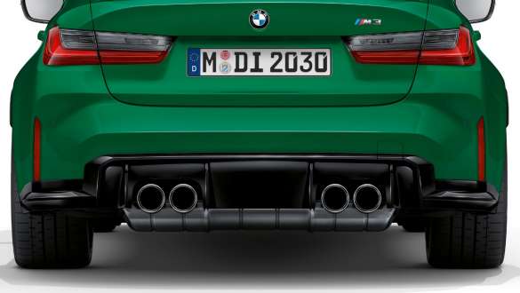 Kromirani završeci ispušnih cijevi BMW M3 Limuzina G80 2020 BMW M3 Limuzina G80 2020 Isle of Man Green kromirani završeci ispušnih cijevi stražnji prikaz