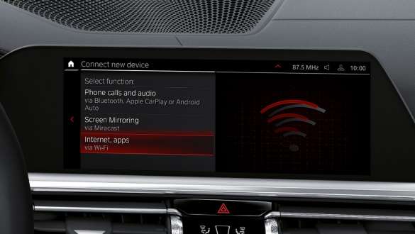 Wi-Fi hotspot BMW serije 3 Limuzina M Automobili G80 G20 BMW serije 3 Limuzina M Automobili G80 G20 Wi-Fi hotspot kontrolni zaslon unutrašnjost