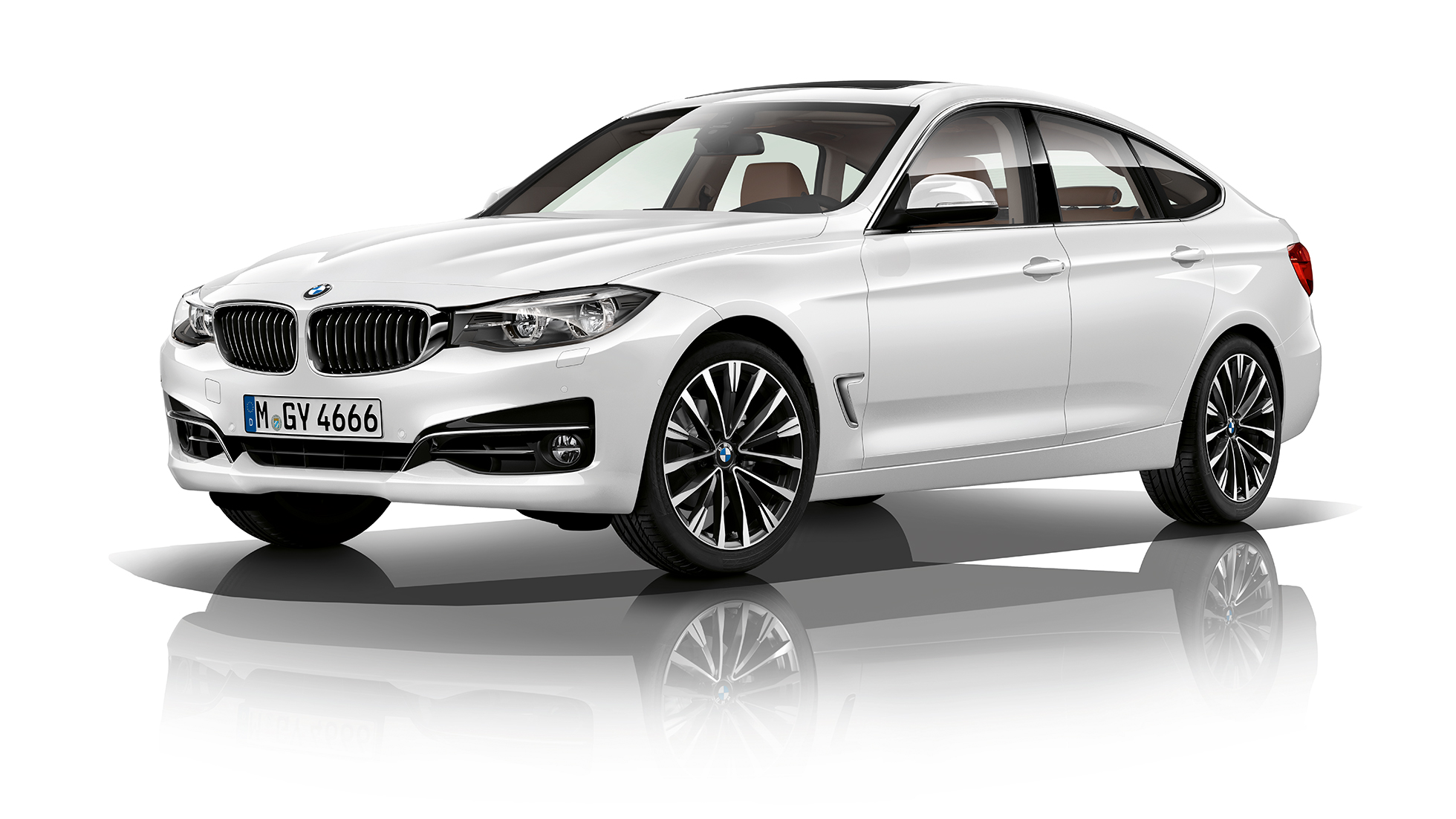BMW serije 3 Gran Turismo, tročetvrtinski prikaz prednjeg kraja modela Luxury Line BMW serije 3 Gran Turismo, tročetvrtinski prikaz prednjeg kraja modela Luxury Line