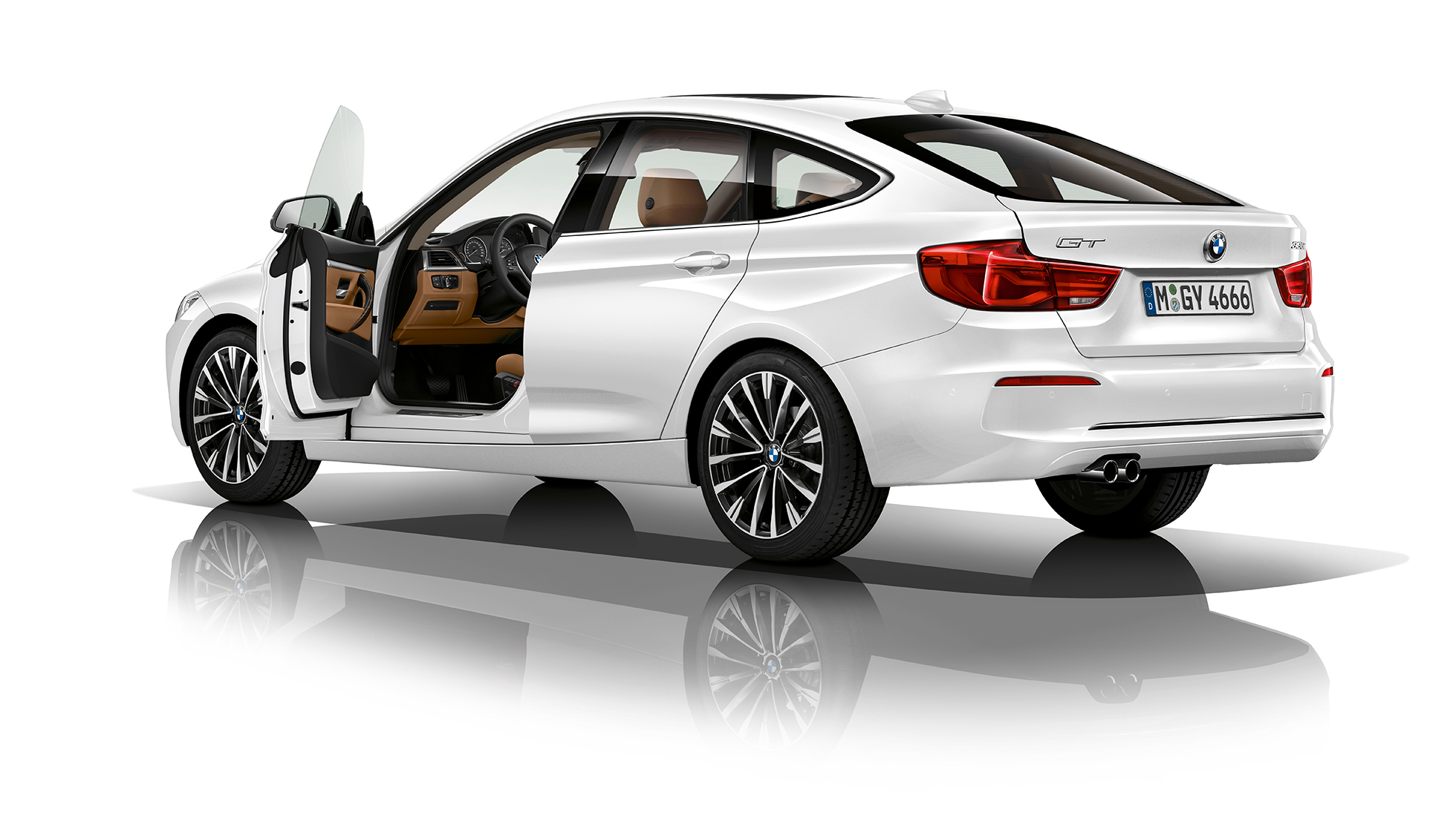 BMW serije 3 Gran Turismo, tročetvrtinski prikaz stražnjeg kraja modela Luxury Line BMW serije 3 Gran Turismo, tročetvrtinski prikaz stražnjeg kraja modela Luxury Line