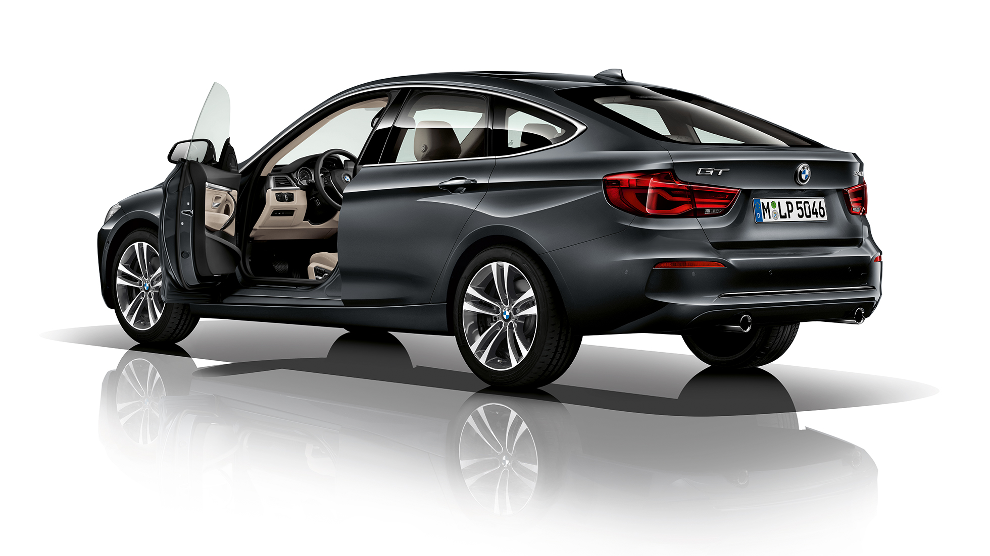 BMW serije 3 Gran Turismo, tročetvrtinski prikaz stražnjeg kraja modela Sport Line BMW serije 3 Gran Turismo, tročetvrtinski prikaz stražnjeg kraja modela Sport Line