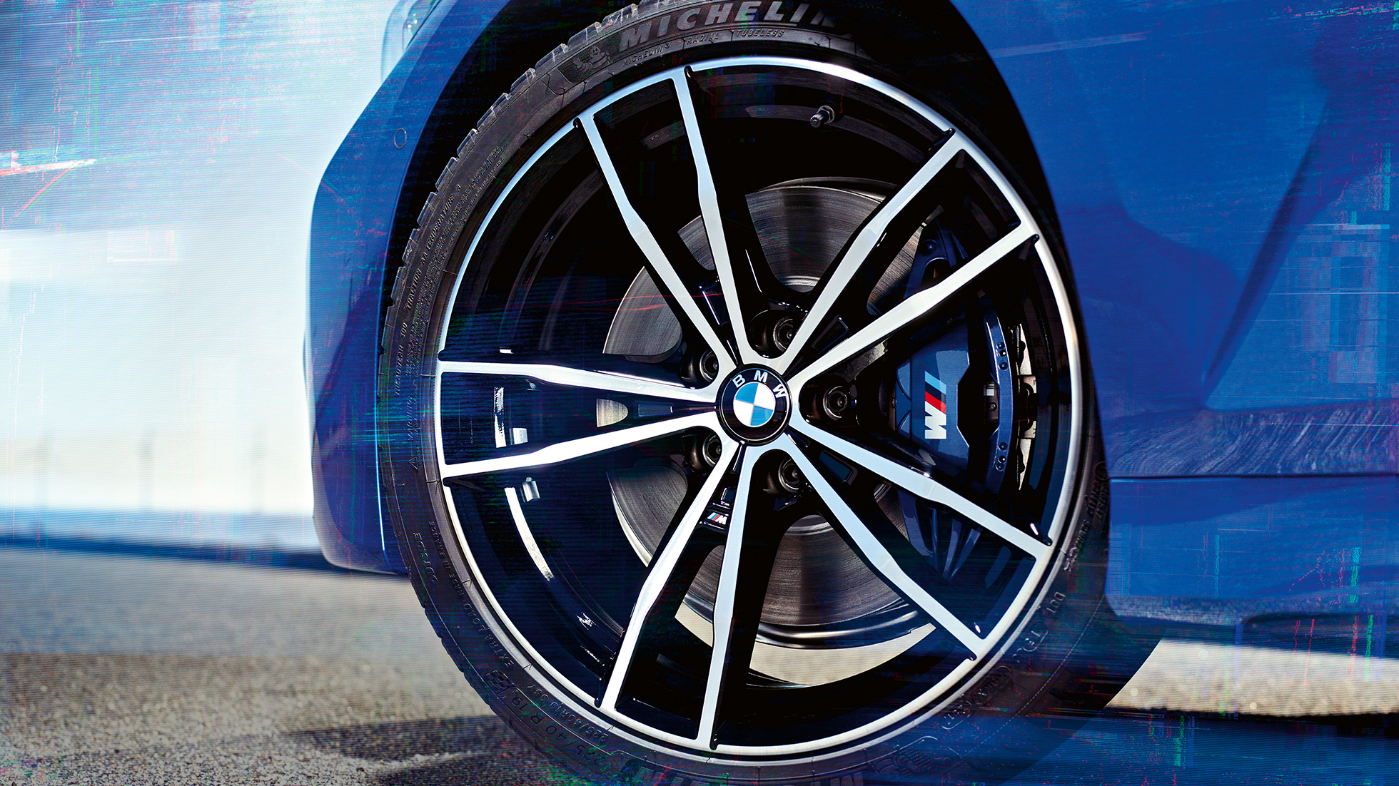 BMW serije 3 Limuzina, lakometalni kotači 791 M. Detaljan prikaz M lakometalnih kotača od 19" 791 M Jet Black BMW-a serije 3 Limuzina.