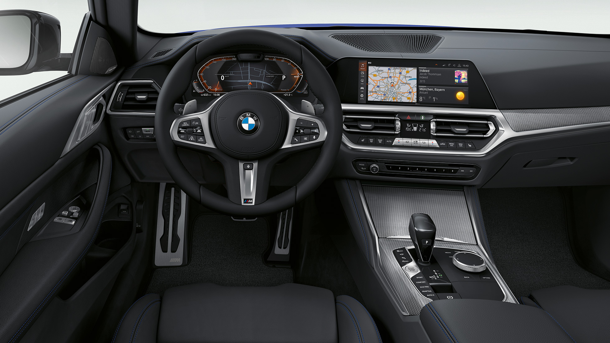 Presvlake BMW serije 4 Coupé M Sport paket G22 2020 Presvlake u ekskluzivnoj koži BMW serije 4 Coupé G22 2020 M Sport paket unutrašnjost