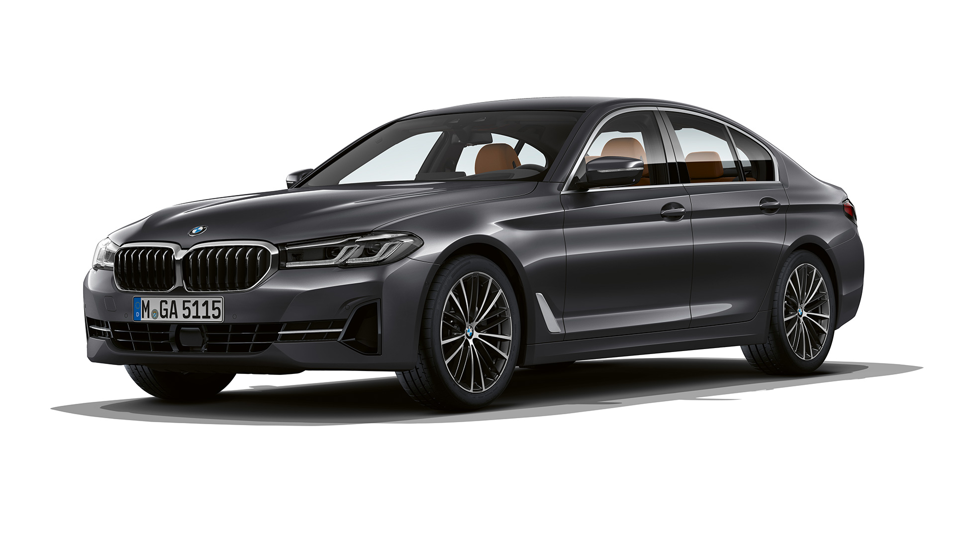 BMW serije 5 limuzina G30 Osnovna oprema BMW serije 5 limuzina 540i G30 2020 Osnovna oprema u Sophisto Grey tročetvrtinski pogled sprijeda
