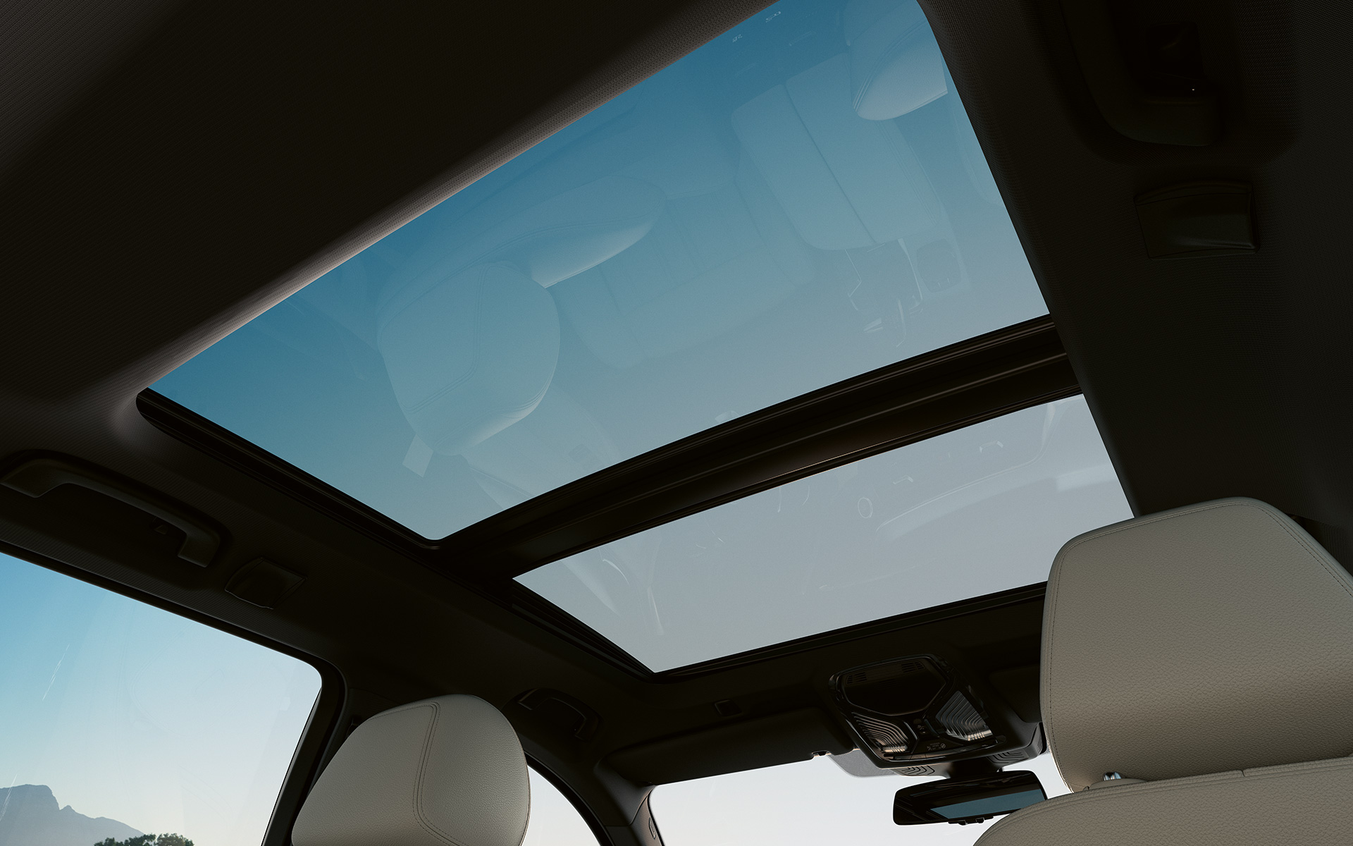 Panoramski stakleni krov BMW serije 5 Touring G31 LCI Panoramski stakleni krov zatvoreni BMW serije 5 Touring G31 Facelift 2020 Grey unutrašnjost