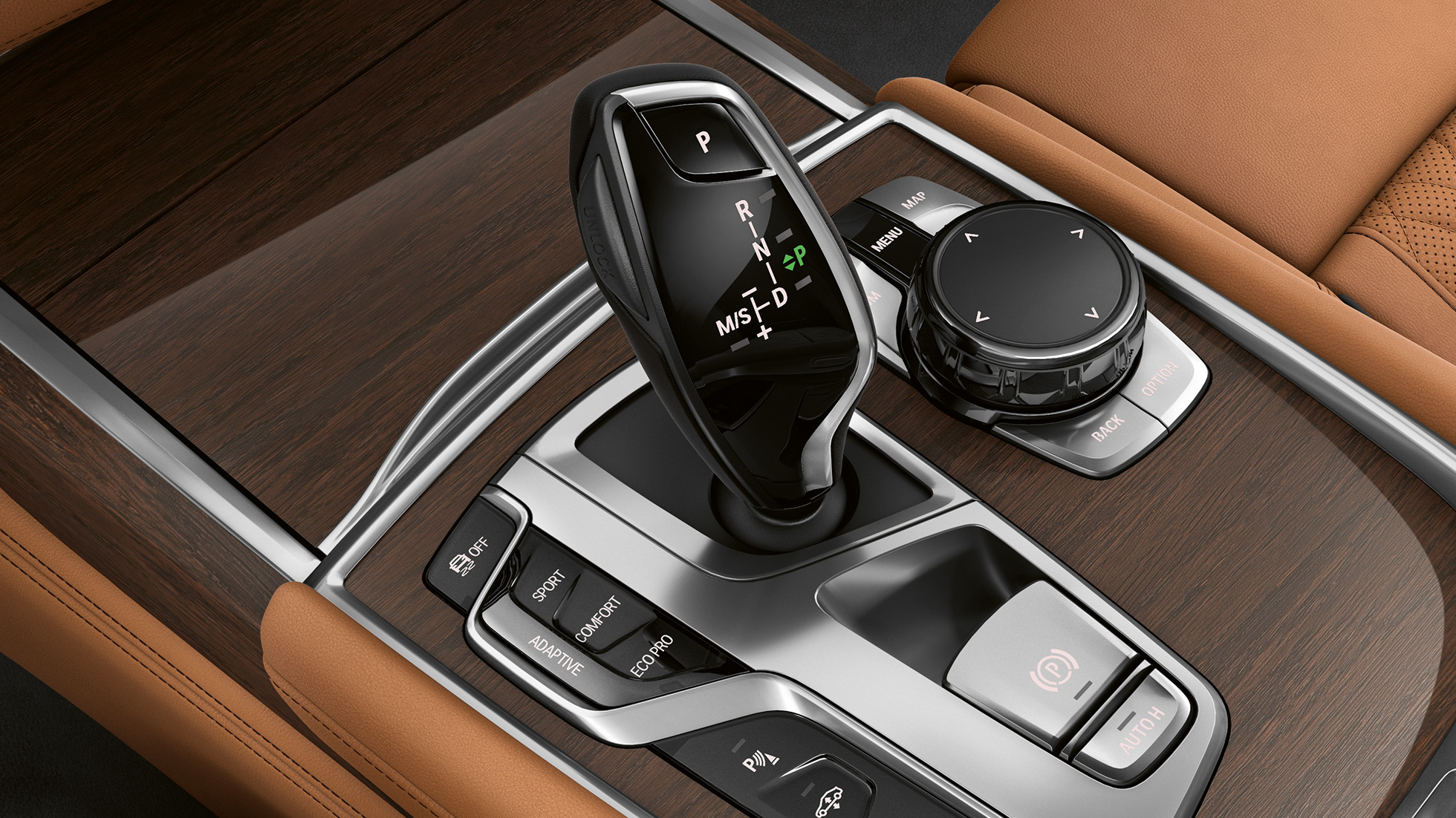 BMW serije 7 Limuzina s opcijom Exterior Design Pure Excellence, ručica prijenosa BMW serije 7 Limuzina s opcijom Exterior Design Pure Excellence: detaljan prikaz ručice prijenosa