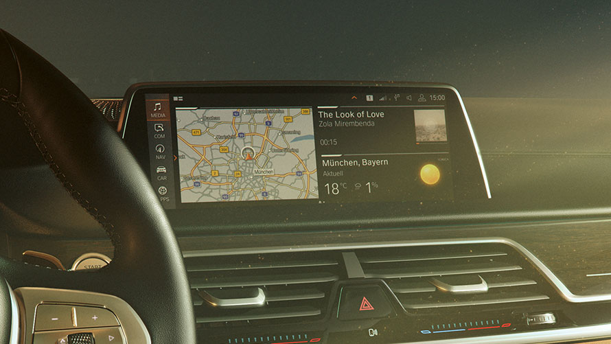 BMW serije 7 limuzina G11 G12 2019 Control Display pogled izbliza BMW operativni sustav 7.0