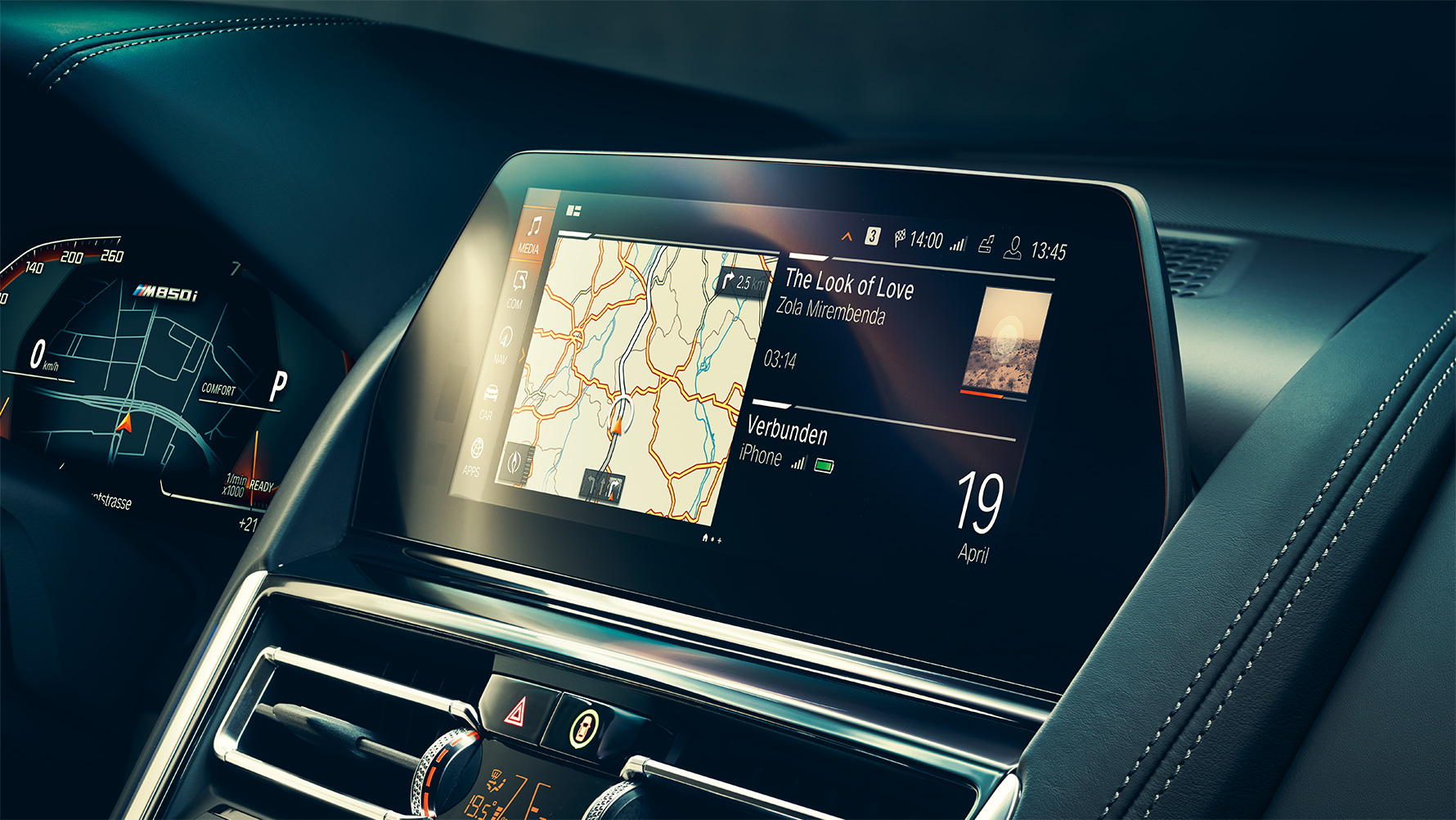 BMW serije 8 Coupé, BMW Live Cockit Professional Unutrašnjost BMW-a serije 8 Coupé s upravljačkim zaslonom i opcijom BMW Live Cockpit Professional.