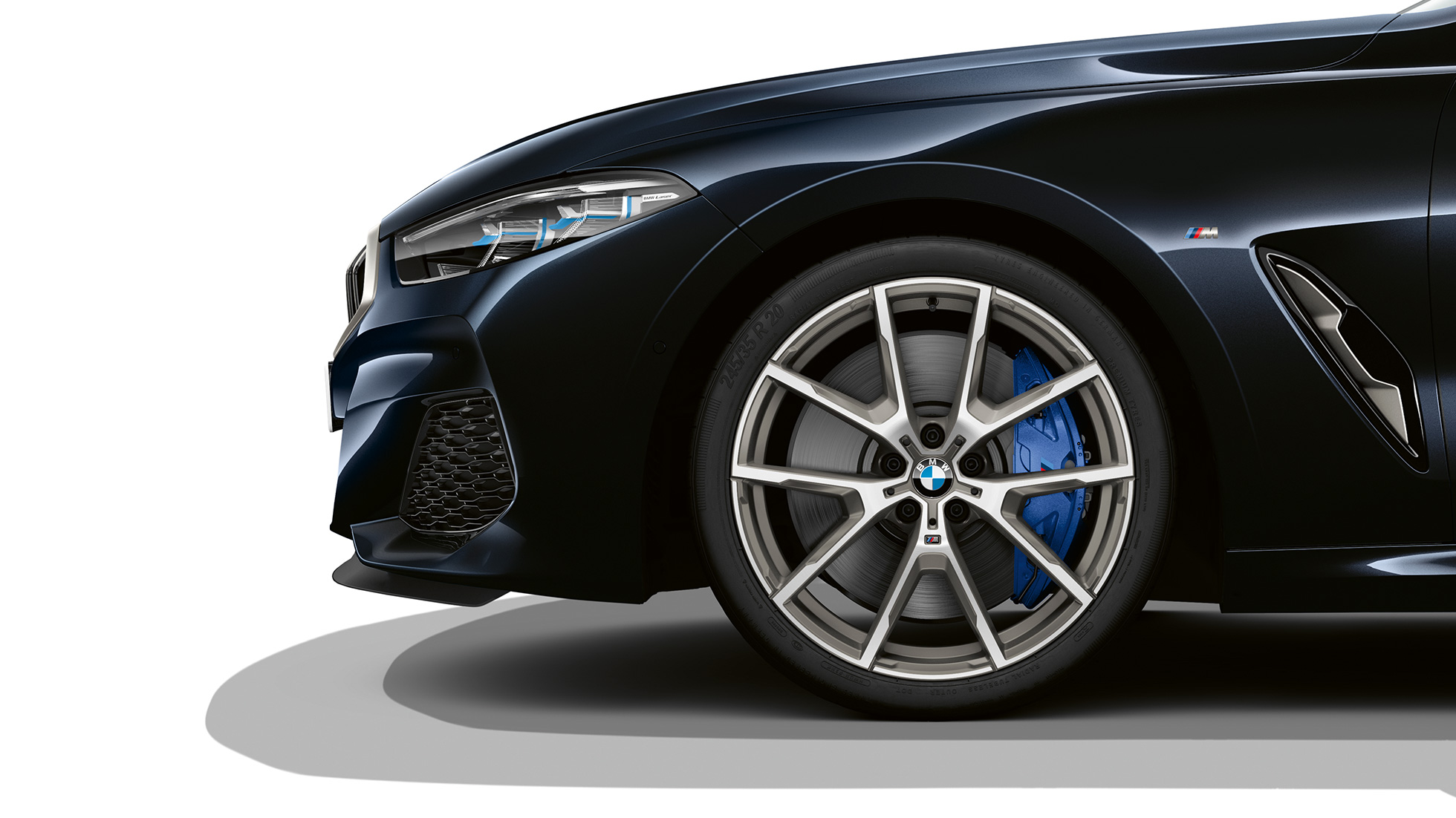 19'' lakometalni kotači Double-spoke 727 M Bicolor. BMW serije 8 Coupé, Carbon Black metalik boja, 19'' lakometalni kotači Double-spoke 727 M Bicolor.