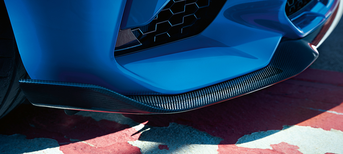 Prednji razdjelnik BMW M2 Prednji razdjelnik BMW M2 CS F87 Misano Blue metalik detaljni pogled