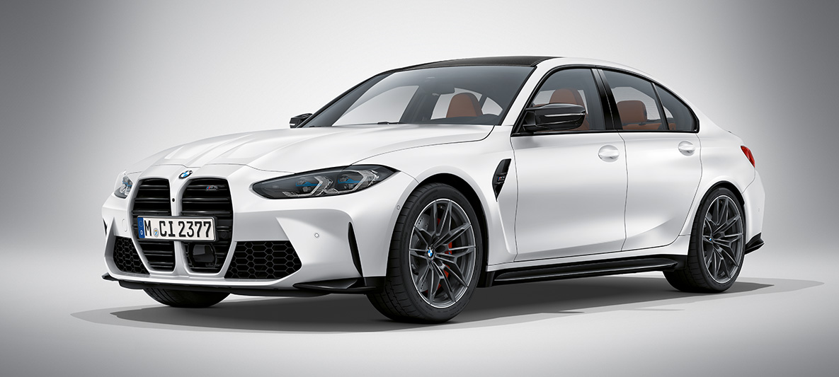 BMW Individual Frozen Orange metalik BMW M3 Limuzina G80 2020 BMW M3 Limuzina BMW Individual Frozen Orange metalik G80 2020 tročetvrtinski prednji prikaz u mirovanju