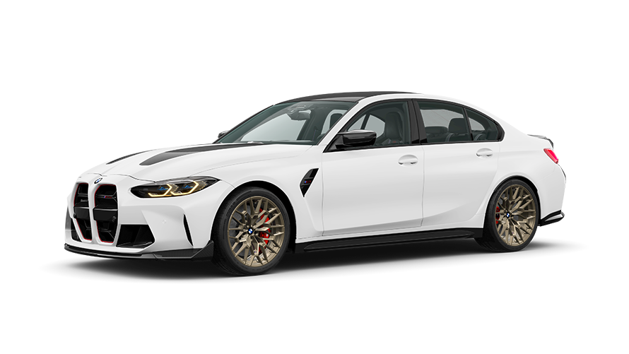 BMW M3 CS G80 tročetvrtinski prednji prikaz u vožnji BMW M3 CS G80 tročetvrtinski prednji prikaz u vožnji na trkaćoj stazi