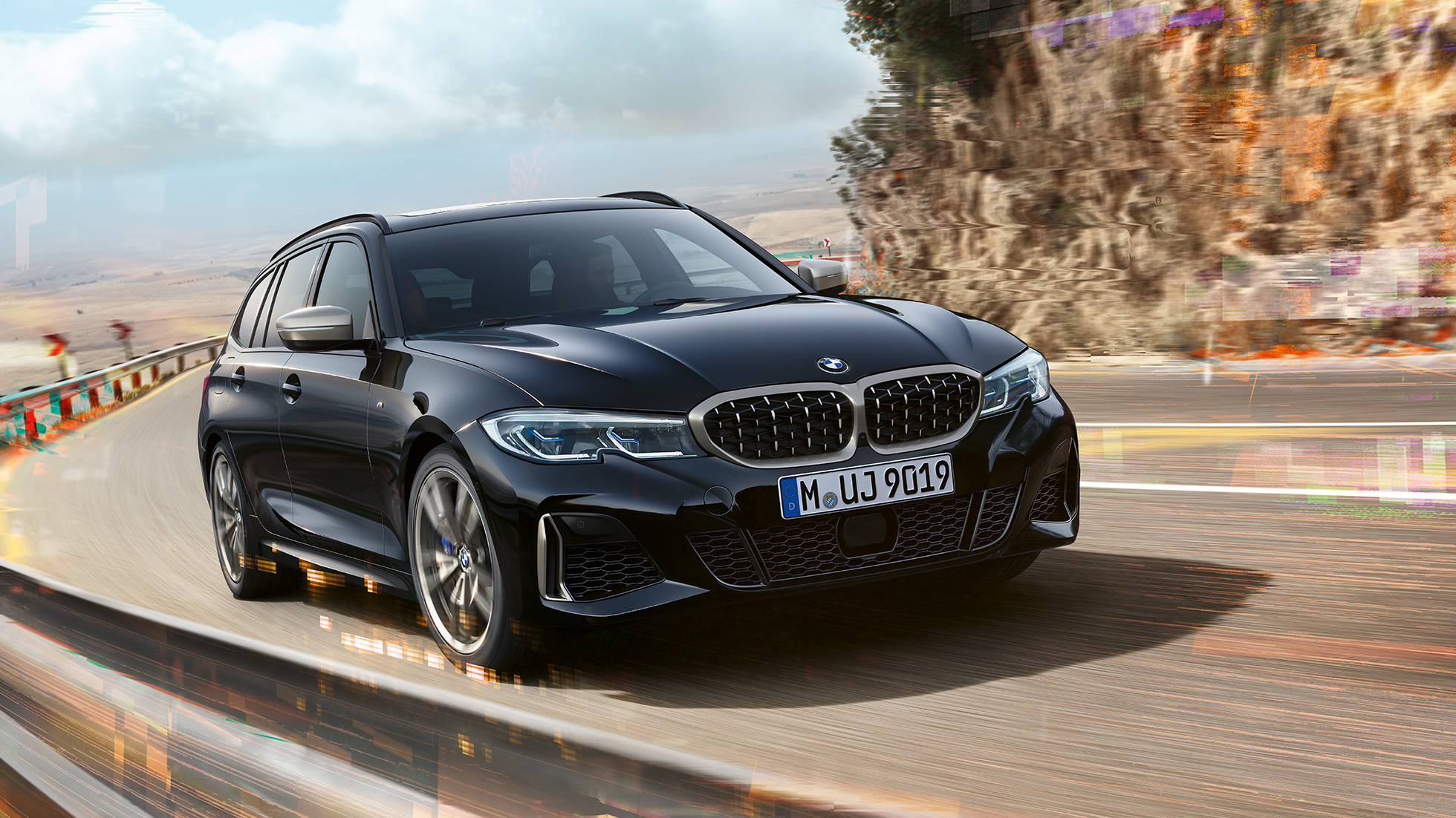 Dizajn rešetke maske i otvora za zrak prednjeg kraja BMW M340i xDrive Touring, dizajn rešetke maske i otvora za zrak prednjeg kraja
