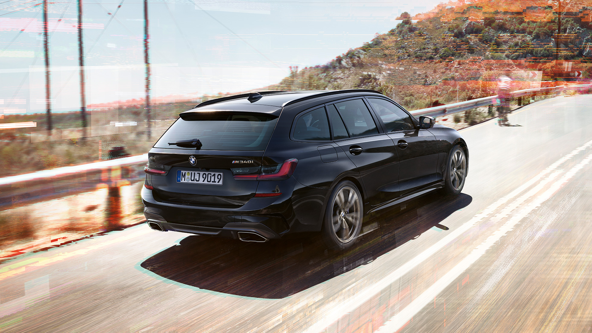 Dizajn ispušnih cijevi stražnjeg kraja BMW M340i xDrive Touring, dizajn ispušnih cijevi stražnjeg kraja