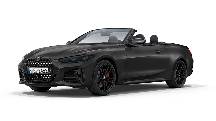 BMW M440i xDrive Cabrio G23 2020 BMW Individual Frozen Portimao Blue metalik tročetvrtinski pogled sprijeda