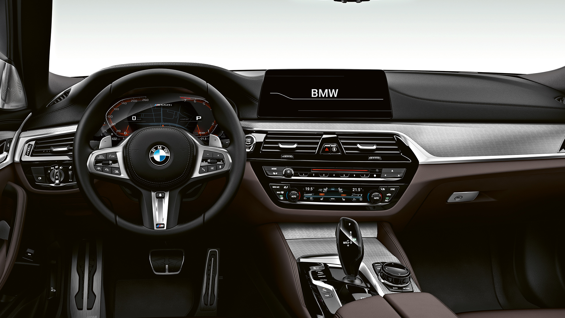 Kokpit. Dizajn kokpita BMW-a M550i i BMW-a M550d.