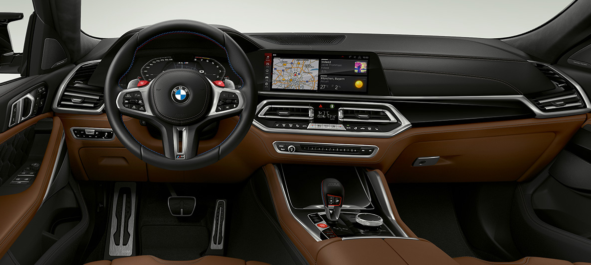 M kožni upravljač BMW X6 M F96 M kožni upravljač sa kontrastnim prošivima BMW X6 M F96 2020 SUV kokpit