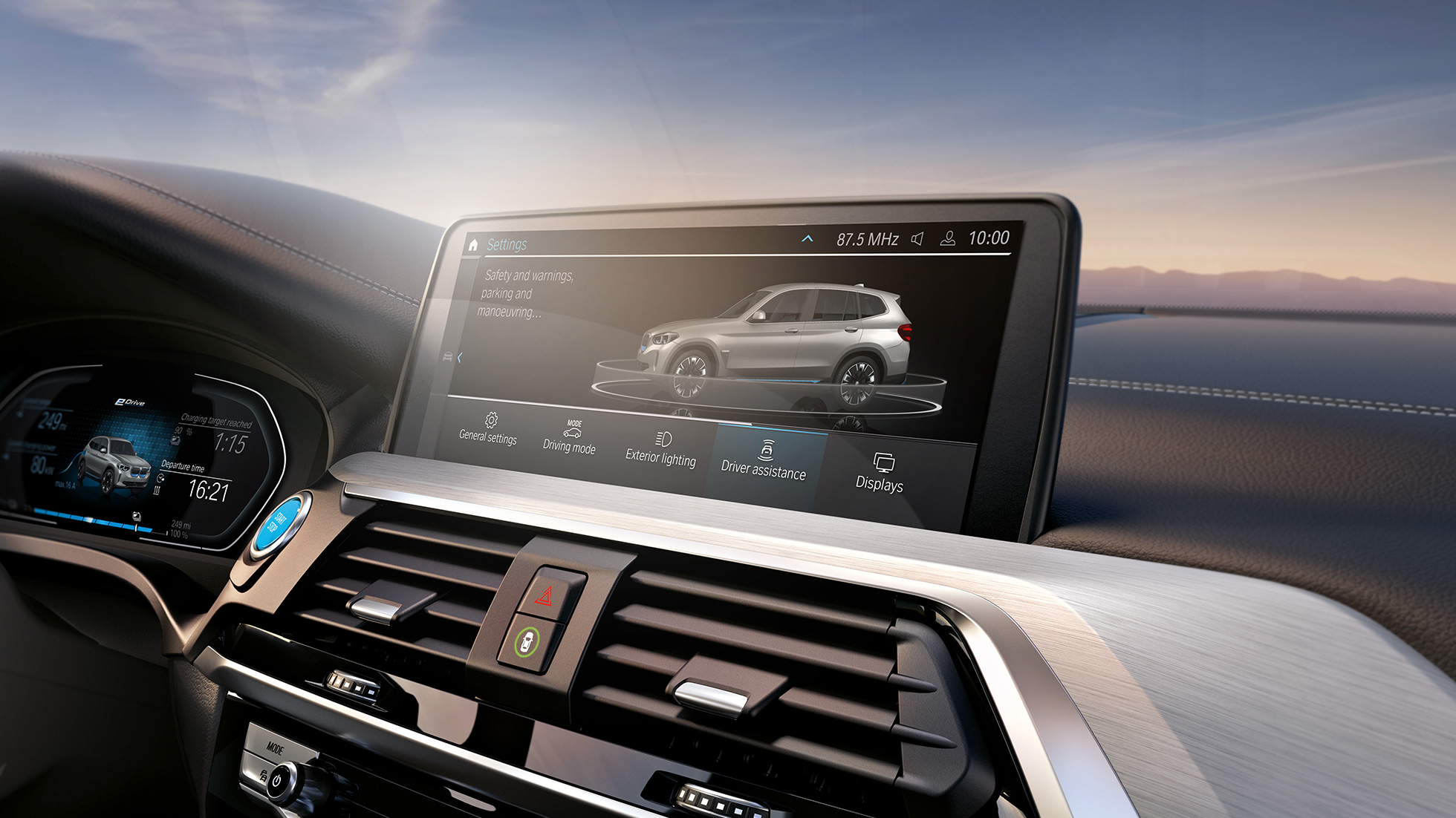 Sustavi za pomoć u vožnji BMW iX3 G08 kontrolni zaslon kokpit Sustavi za pomoć u vožnji BMW iX3 G08 2020 kontrolni zaslon kokpit