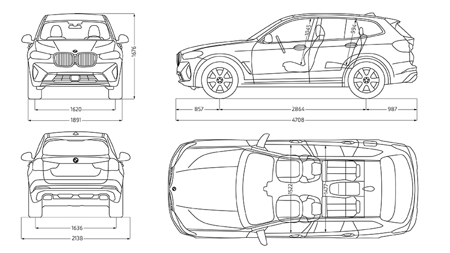 BMW X3 G01 tehnički podaci skica 2021 BMW X3 G01 tehnički podaci skica 2021