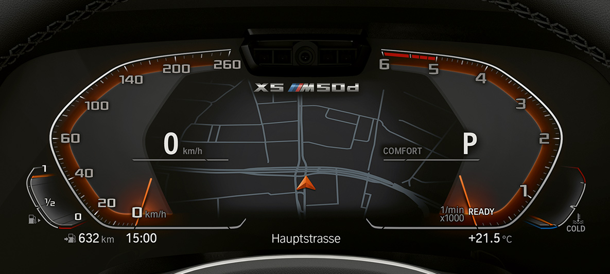 BMW X5 M50d ploča s instrumentima Detaljan prikaz ploče s instrumenatima BMW-a X5 M50d