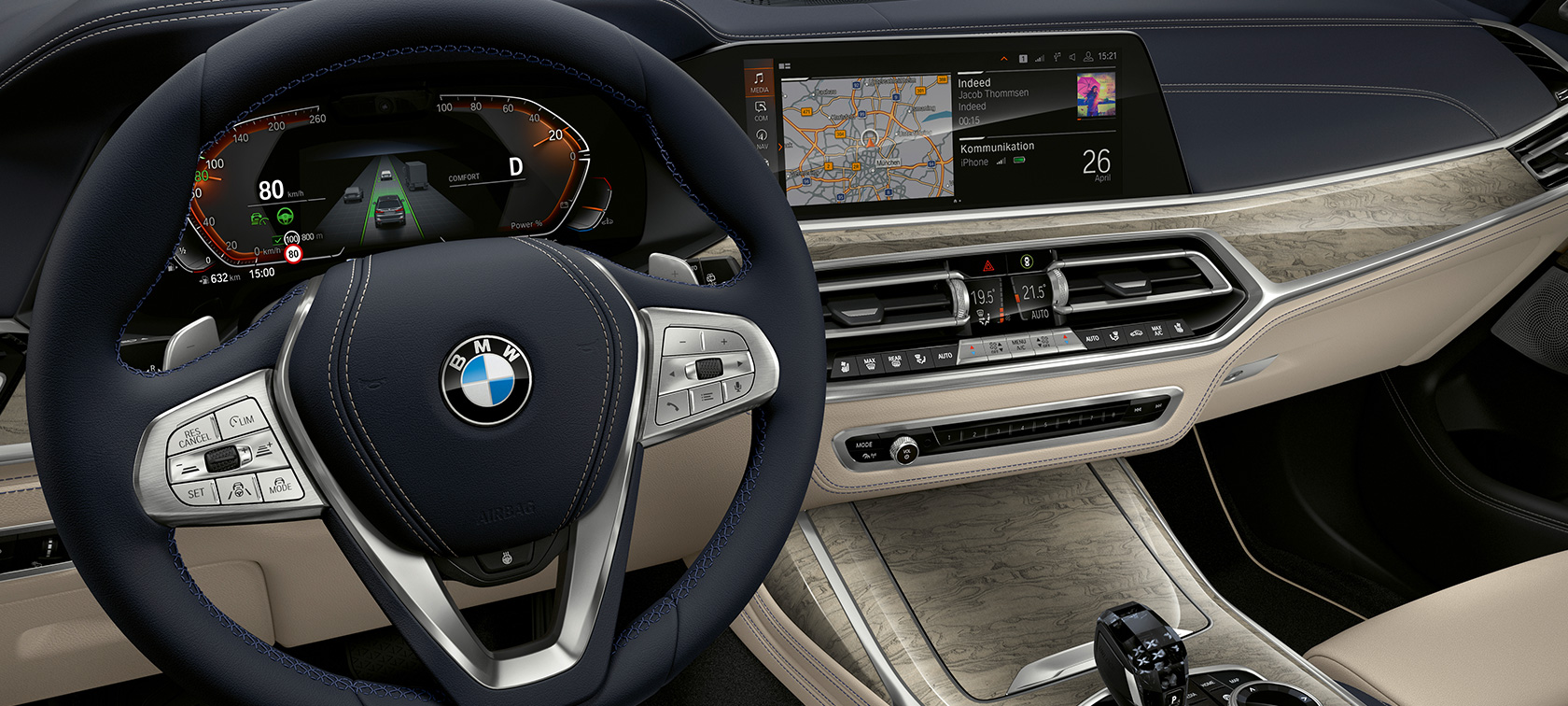 Inovativne značajke BMW-a X7 BMW X7 kokpit s naglaskom na instrument zaslon i vozačevu ploču