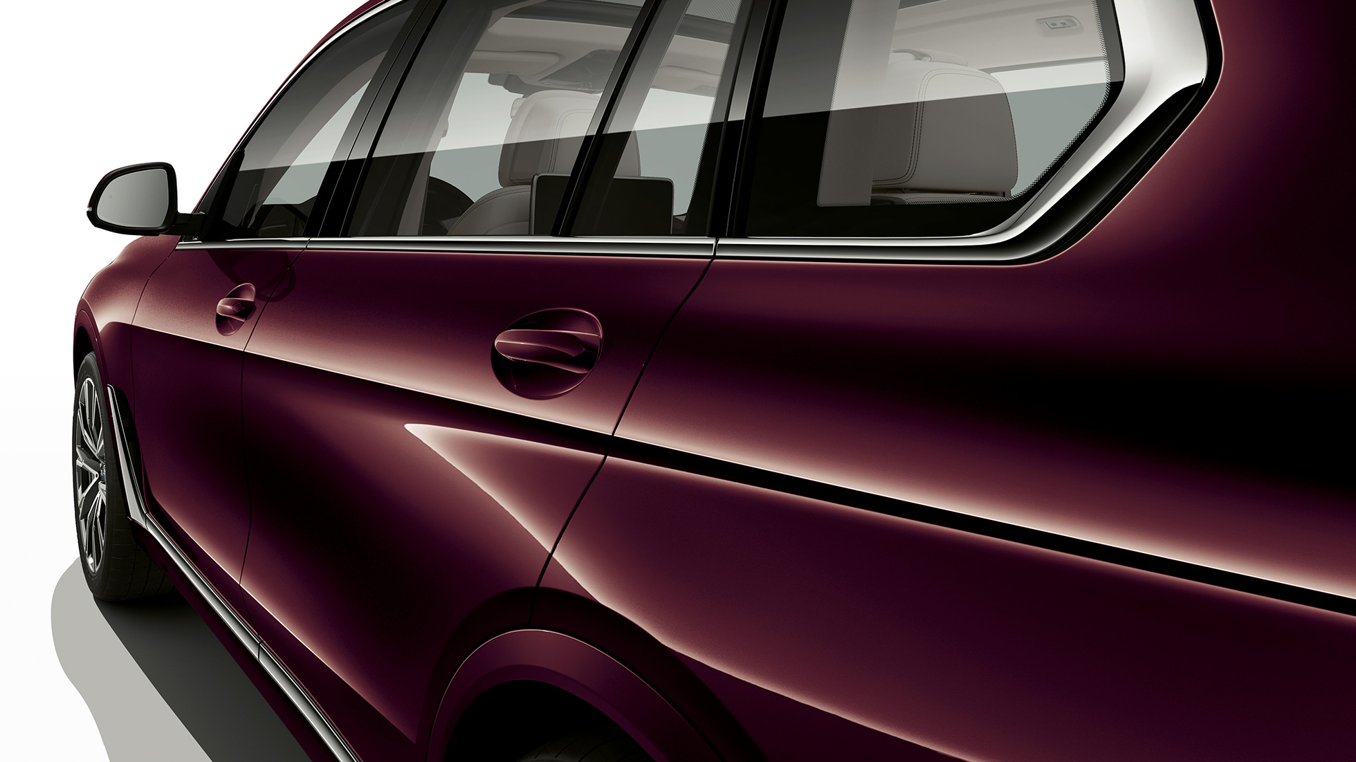 BMW X7, kokpit M Sport paketa Detaljan prednji prikaz kokpita vozača BMW-a X7 sa značajkama M Sport paketa