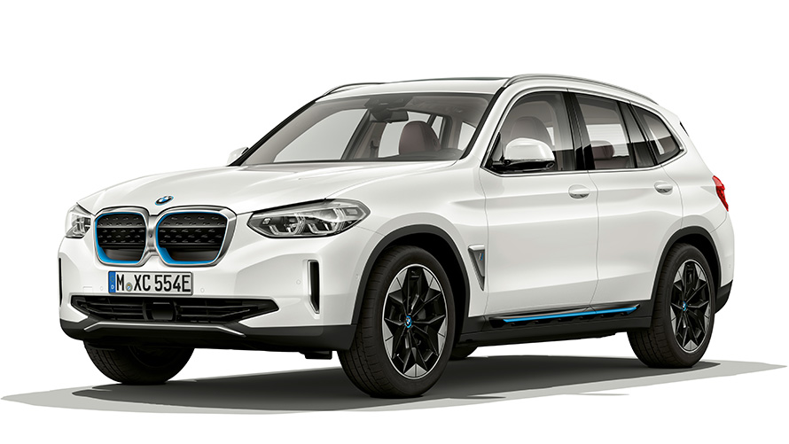 BMW iX3 studijska fotografija BMW iX3 studijska fotografija tročetvrtinski pogled sprijeda