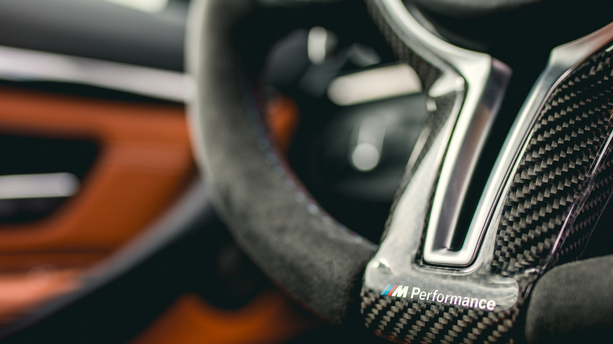 M Performance upravljač Pro karbonska vlakna Alcantara krupni plan BMW M Performance dijelovi M Performance upravljač Pro karbonska vlakna Alcantara krupni plan